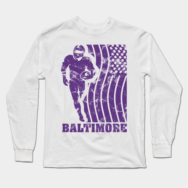 Baltimore Football Fans Long Sleeve T-Shirt by Toogoo